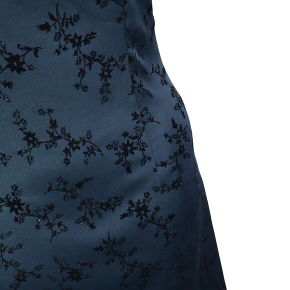 Vintage City Triangle Whimsigoth Satin Glitter Floral Mini Dress Goth Glam Party - Picture 5 of 15